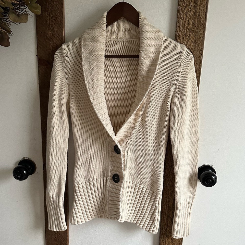 Vintage Y2K Women’s Shawl Collar Heavy Cardigan Sweater EUC